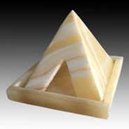 Alabaster Pyramid Candle Holder